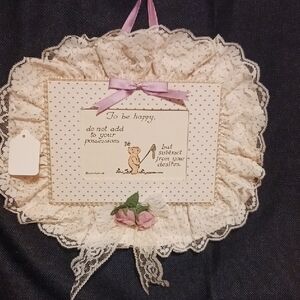 Decorative Lace Wall Hanging with Quote